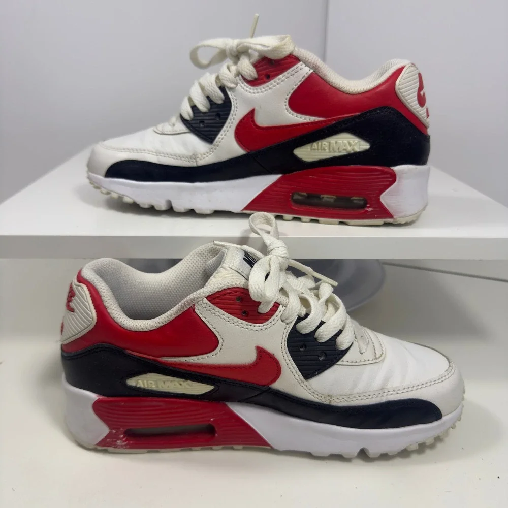Nike Air Max 90 Leather PS Kids Size 4Y White Dusted Clay Sneakers 833414-107